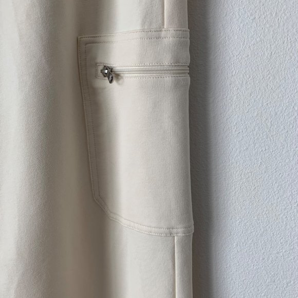 Lauren Ralph Lauren Fitness 2 Pants Women’s Large Cream Pockets Pull On Leisure - Picture 4 of 12